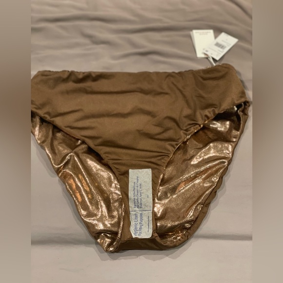 GOOD AMERICAN Bronze Metallic Reversible Bikini Bottom NWT - Picture 5 of 5